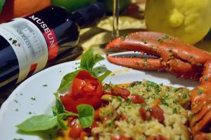 Wine and sicilian dish